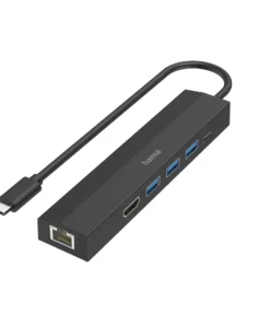 USB-C хъб HAMA мултипорт 6 порта 3 x USB-A USB-C HDMI LAN/Ethernet