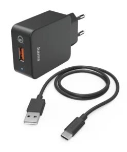 Мрежово зарядно HAMA 220V USB-C Qualcomm Quick Charge 19.5W Вкл. кабел