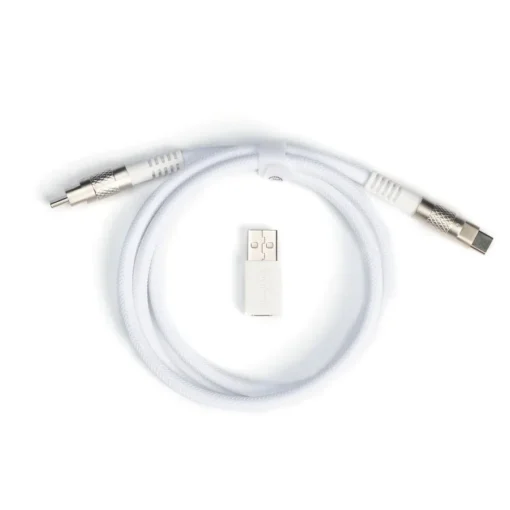 Кабел за клавиатура Keychron Double-Sleeved Geek USB-C - USB-C White