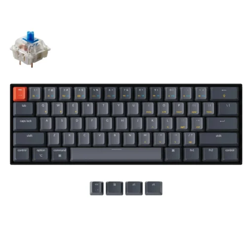 Геймърска Механична клавиатура Keychron K12 Hot-Swappable 60% Gateron Blue Switch White LED