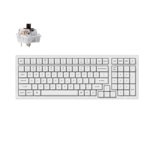 Геймърска Механична клавиатура Keychron K4 Pro White Hot-Swappable Full-Size K Pro Brown Switch White