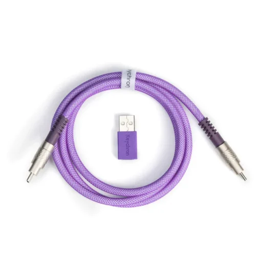 Кабел за клавиатура Keychron Double-Sleeved Geek USB-C - USB-C Purple