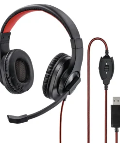 Слушалки с микрофон HAMA HS-USB400 стерео USB Черен