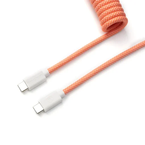 Кабел за клавиатура Keychron Coiled Aviator Straight Custom USB Cable USB-C - USB-C  Pink