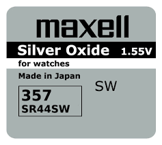 Бутонна батерия сребърна MAXELL SR44 SW/357/   1.55V