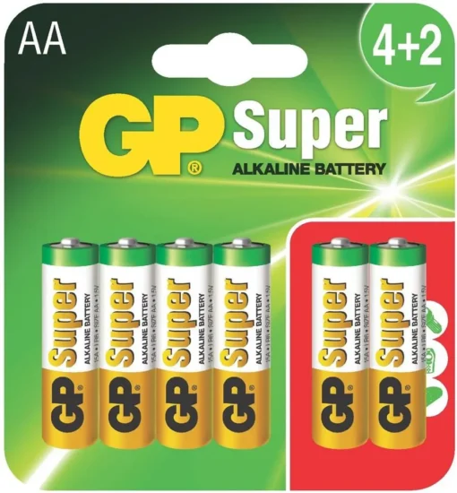 Алкална батерия GP SUPER LR6 AA / 4+2 бр. в опаковка 1.5V GP-BA-15A21-SBV6