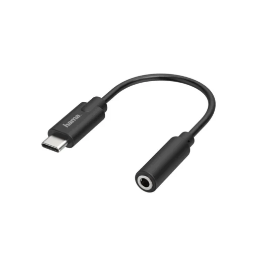 Аудио адаптер HAMA USB-C мъжко - 3.5 mm аудио жак женско Стерео