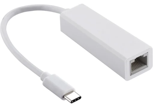 Мрежови адаптер Estillo 10/100 Mbps USB-C 2.0 към RJ45 Бял