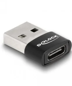 Адаптер Delock USB 2.0 USB Type-A мъжко - USB Type-C женско Черен