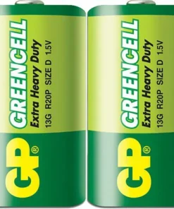 Цинк карбонова батерия GP Greencell 13G-S2 R20 2 бр. в опаковка / shrink