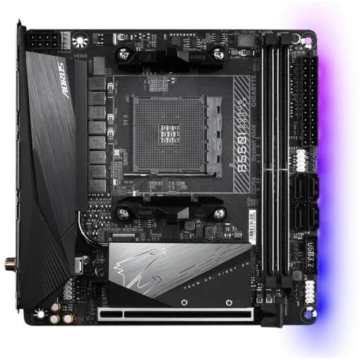 Дънна платка GIGABYTE B550I AORUS PRO AX WI-FI Socket AM4 2 x DDR4 RGB Fusion 2.0