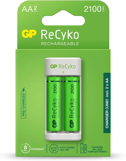 Зарядно GP BATTERIES E211 + 2 * 2100mAh AA За 2 броя NiMH