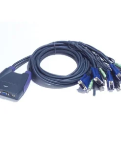 KVM суич ATEN CS64US от 2x USB A 1x VGA 1x 3.5mm jack към 4x USB A 4x VGA) 4x 3.5mm