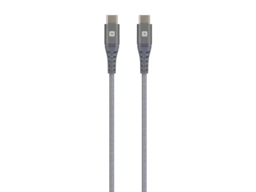 Кабел Skross USB-C - USB-C Метална оплетка 1.20 м Сив