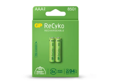 Акумулаторна Батерия GP R03 AAA 850mAh NiMH 85AAAHCE-EB2 RECYKO 2 бр. в