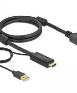 Кабел Delock HDMI мъжко - DisplayPort USB мъжко 4K 30 Hz 1 м Черен