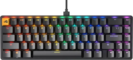 Геймърска механична клавиатура Glorious GMMK 2 Black Compact- Fox Switches