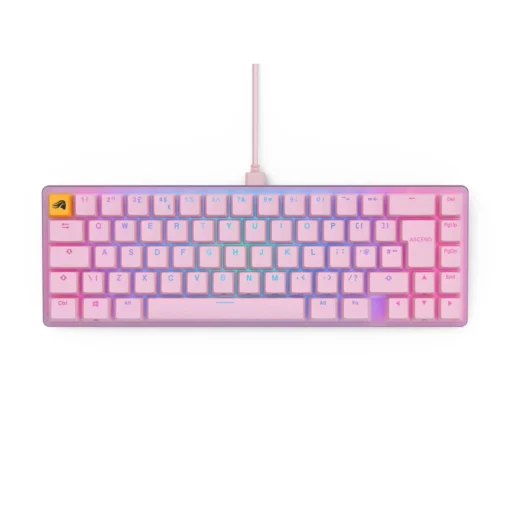 Геймърска механична клавиатура Glorious GMMK 2 Pink Compact- Fox Switches