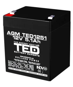 Оловна батерия TED ELECTRIC AGM 12V 5Ah 90/ 70/ 10 1mm Терминал 2