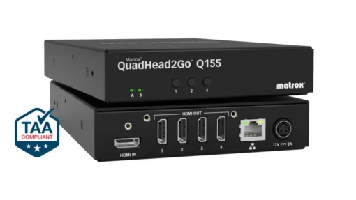 Външен мулти-дисплей адаптер Matrox QuadHead2GO Q155 Multi-Monitor Q2G-H4K2 за едновременна работа