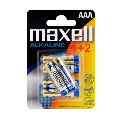 Алкална батерия MAXELL LR03 AAA 15V /4+2 бр. в опаковка