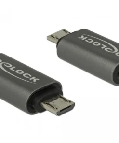 Адаптер Delock USB 2.0 Micro-B мъжко - USB Type-C женско Черен