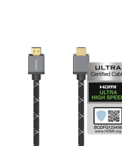 Кабел HAMA Ultra HD HDMI мъжко - HDMI мъжко 8K 48GB/sметал 2 м Позл. конектори