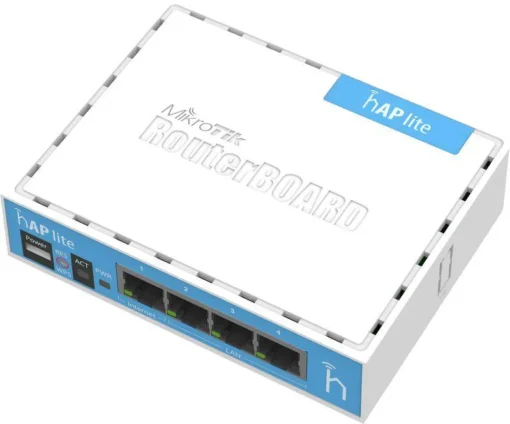 Безжичен Access Point MikroTik hAP lite RB941-2nD 32MB RAM 4xLAN built-in 2.4Ghz 802.11b/g/n