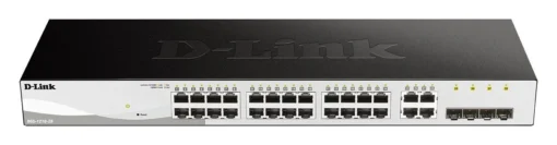 Суич D-Link DGS-1210-28 28-портов 10/100/1000 Gigabit Smart Switch including 4 x 1000Base-T /SFP ports управляем