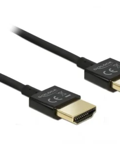 Кабел Delock HDMI-A мъжко - HDMI-A мъжко Ethernet 3D 4K 0.25 м Черен