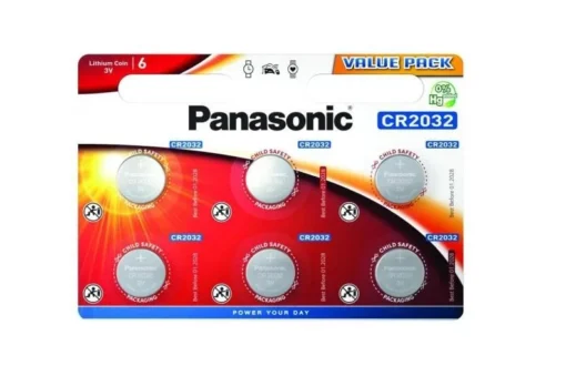 Бутонна батерия литиева PANASONIC CR2032 3V 6 бр. в блистер /цена за 6