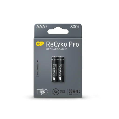 Акумулаторна Батерия GP R03 AAA 800mAh NiMH 85AAAHCB-EB2 RECYKO+ PRO До 1500 цикъла 2 бр. в