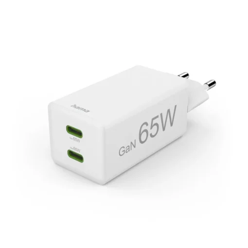 HAMA Бързо зарядно 220V 65W  GaN 2x USB-C PD 201994