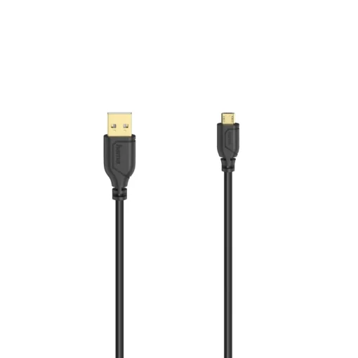 Кабел HAMA Flexi-Slim USB 2.0 мъжко - micro USB мъжко 0.75 м. Позлатени конектори