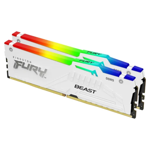 Памет за компютър Kingston FURY Beast White RGB 32GB(2x16GB) DDR5 5200MHz CL36