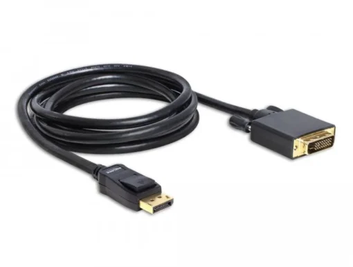 Кабел Delock DisplayPort мъжко - DVI мъжко 2 м. Черен