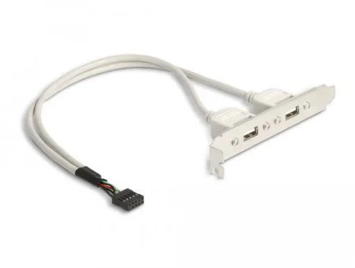 Скоба Delock За монтаж в PC USB 10 pin към 2 x USB 2.0 type A