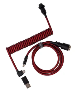 Кабел за клавиатура Keychron Premium Angled Red Coiled Aviator Custom USB Cable USB-C -