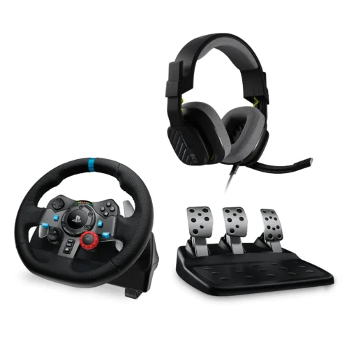 Волан Logitech Driving Force G29 PS3/PS4/PS5/PC в комплект с геймърски слушалки Astro