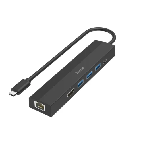 USB-C хъб HAMA мултипорт 6 порта 3 x USB-A USB-C HDMI LAN/Ethernet