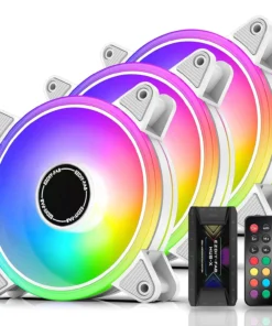 Комплект вентилатори EZDIY-FAB Moonlight White RGB PWM 120mm - 3 Pack