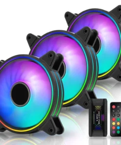 Комплект вентилатори EZDIY-FAB Moonlight Black RGB PWM 120mm - 3 Pack