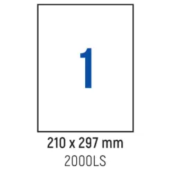 Етикети лепящи 1 бр. 210.0x297.0 мм 100 л. A4 Spree бр 1