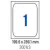 Етикети лепящи обли 1 бр. 199.6x289.1 мм 100 л. A4 Spree бр 1