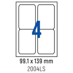 Етикети лепящи обли 4 бр. 99.1x139.0 мм 100 л. A4 Spree бр 1