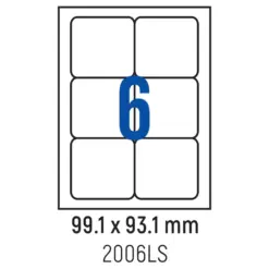 Етикети лепящи обли 6 бр. 99.1x93.1 мм 100 л. A4 Spree бр 1