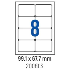 Етикети лепящи обли 8 бр. 99.1x67.7 мм 100 л. A4 Spree бр 1