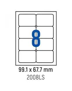 Alternative view от Етикети лепящи обли, 8 бр., 99.1x67.7 мм, 100 л., A4, Spree, каш 10