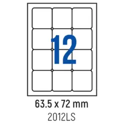 Етикети лепящи обли 12 бр. 63.5x72.0 мм 100 л. A4 Spree бр 1