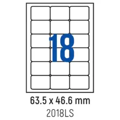 Етикети лепящи обли 18 бр. 63.5x46.6 мм 100 л. A4 Spree бр 1